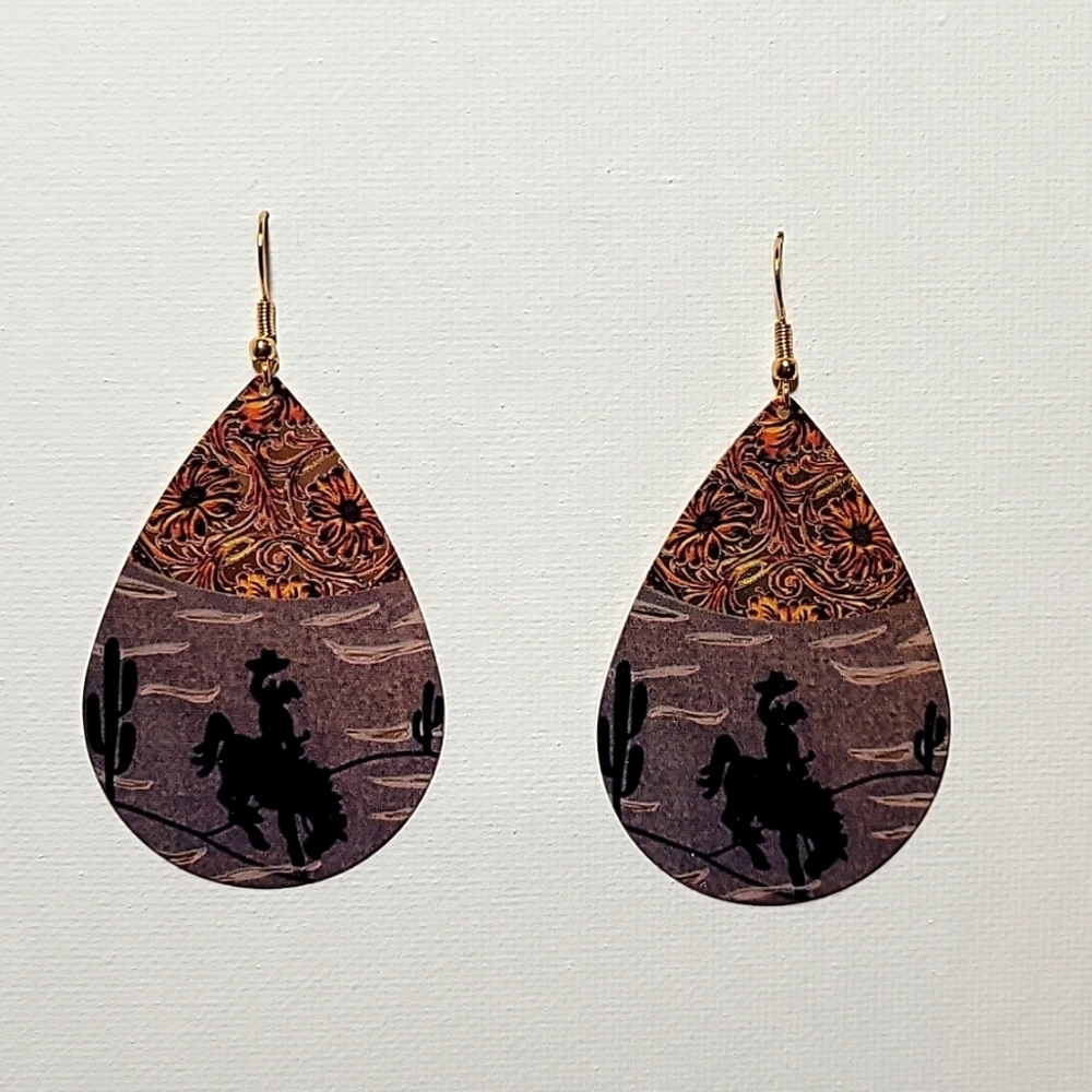 Boutique Cowboy Metal Earrings